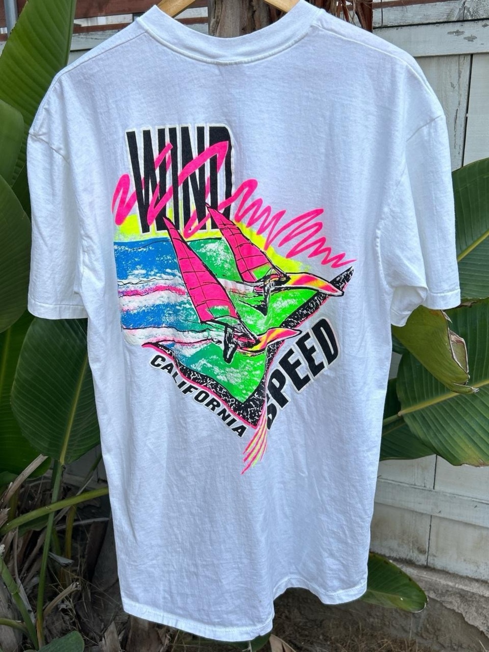 Vintage 90s California Hawaii Wind Surf Speed Tee XL USA Single Stitch